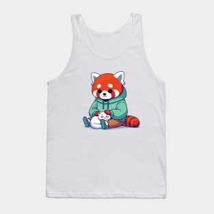 red panda petting cat Tank Top